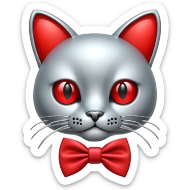 animatronic cat with bow tie like fnaf red  sticker