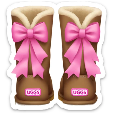 uggs with a pink bow on the back of them sticker