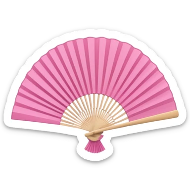 pink paper hand fan sticker