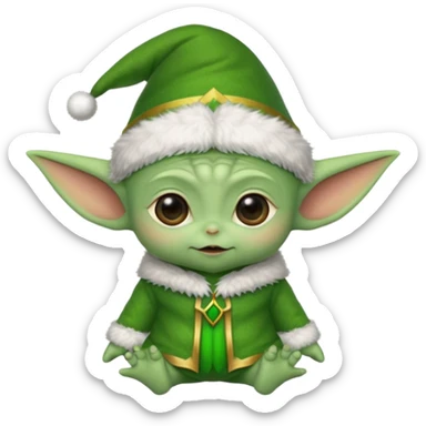 baby yoda elf christmas sticker
