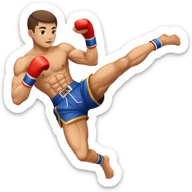 Muay thai jumping knee action sticker