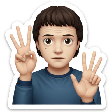 Eddie the freak from stranger things with his iconic hand sign sticker