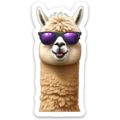 alpaca-with-sun-glass-in-a-rocket sticker