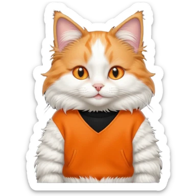 happy cat in a black balenciaga sweater sticker