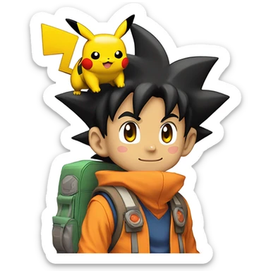 Poke with goku  sticker