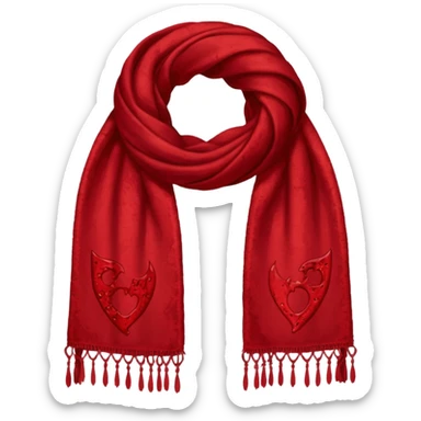 Scarf with blood sticker