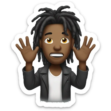Dread head with hands up sticker