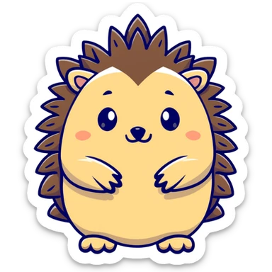 cute hedgehog with spiky back sticker