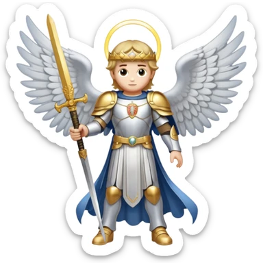Archangel Michael with sword and wings and halo sticker