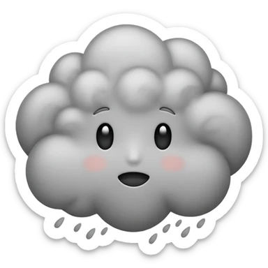 disappearing dust cloud emoji, dissolving into air, minimal, expressive sticker