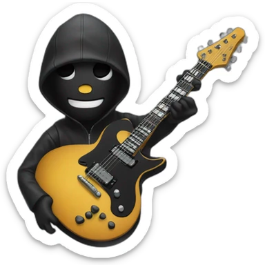 Death playing the black electric guitar sticker