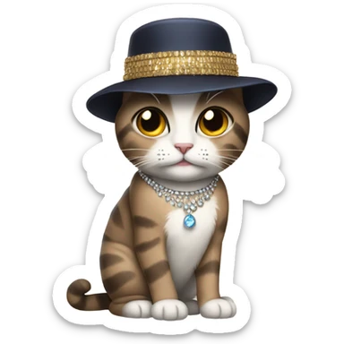 cat wearing a flapper outfit sticker