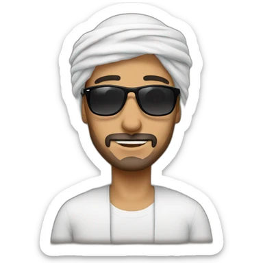 arab man wearing rayban galsses sticker