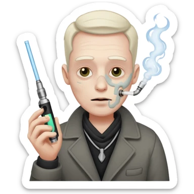 dead man with vape in hand sticker