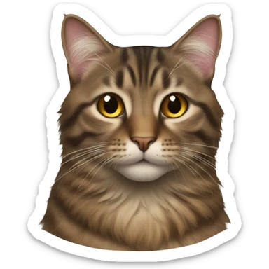 Long hair brown tabby cat sticker