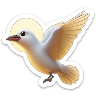 bird flying towards the sunrise sticker