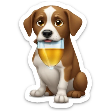Dog drinking  sticker