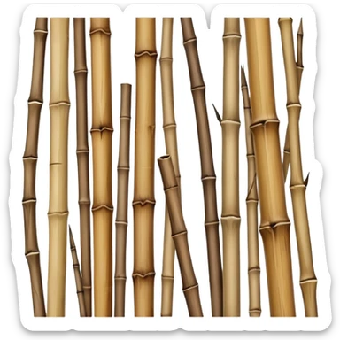 dried bamboo stalks, tan and brown color, cracked texture sticker