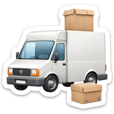 delivery van with a package, representing Lieferung (delivery) sticker