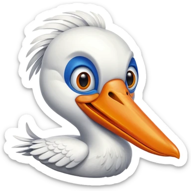 Create a really simple cartoon pelican emoji that i can copy and paste into text sticker