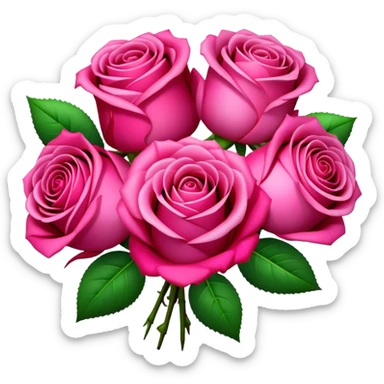Pink red fushia bouquet of roses sticker