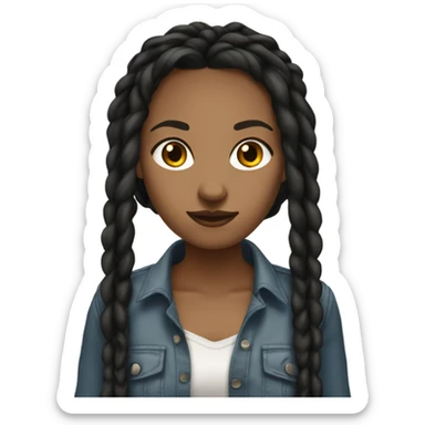 Tan girl with black locs dark white tied shirt  sticker