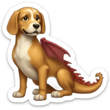 Chien qui monte sur un dragon sticker