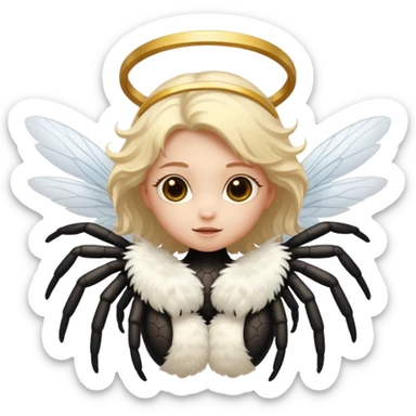 cute angel spider sticker