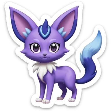 Espeon-Purrloin-Meowstic-Fakémon-hybrid-creature (full body)  sticker