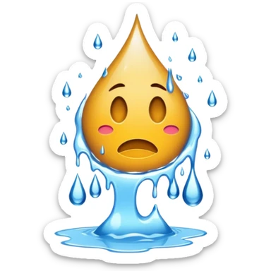 404 error sign splashed with water, dripping wet sticker