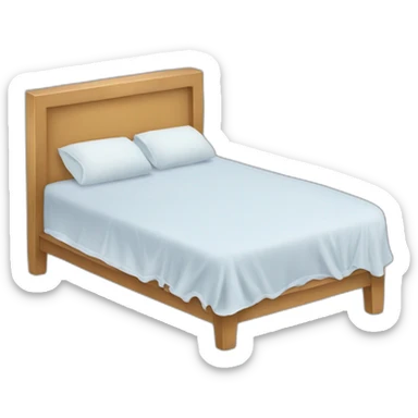Bed with undone sheets sticker