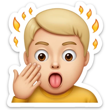 Making fart noise with tongue at a hater sticker