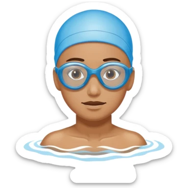 swimming athlete with swim glasses, no hat sticker