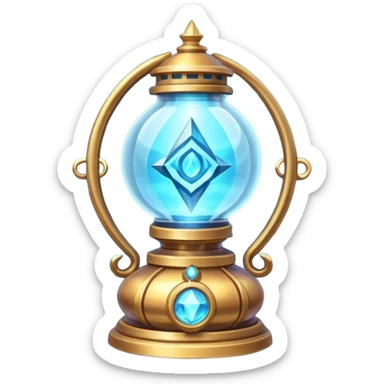 ancient fantasy magic lantern object icon, arcane crystal core, swirling magical energy, glowing runes orbiting the lantern, ethereal light beams, enchanted metal frame, powerful fantasy aura, 3D cartoon, mobile game icon style, centered, clean background, no text, no watermark
 sticker