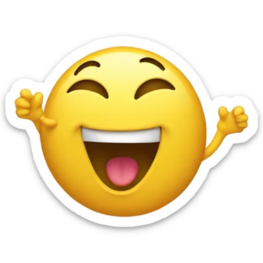 a happy emoji pointing something out to another surprised emoji face sticker