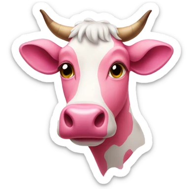 pink cow  sticker