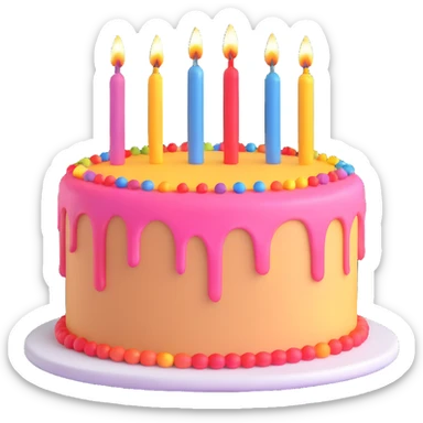 birthday cake with candles sticker