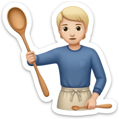 smacking a butt with a wooden spoon sticker