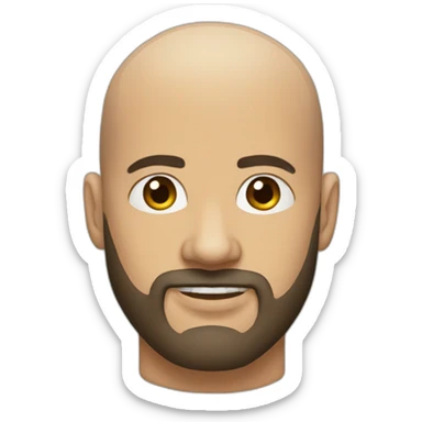 shaved head dope beard guy face sticker