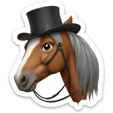 Horse with a hat sticker
