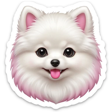 cute fluffy white Pomeranian puppy sticker