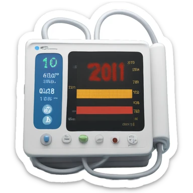 Blood pressure monitor in an intensive care unit  sticker