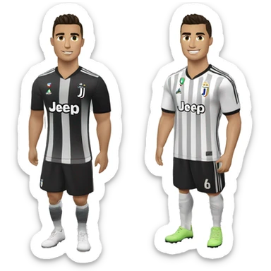 Cristiano Ronaldo con cara de enojado y con ropa del a Juventus  sticker
