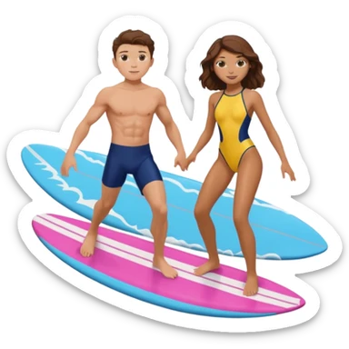 Tom holland and zendaya surfing  sticker