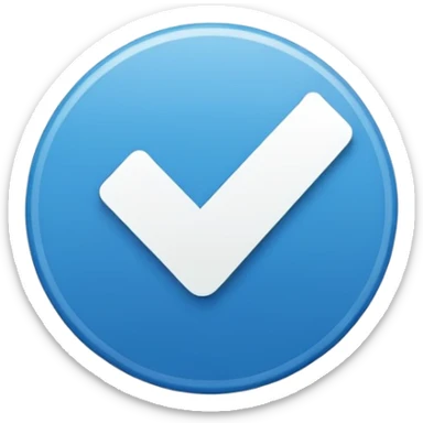 instagram verified badge emoji, blue circle, white check mark, flat design, minimal, official instagram style, no text sticker