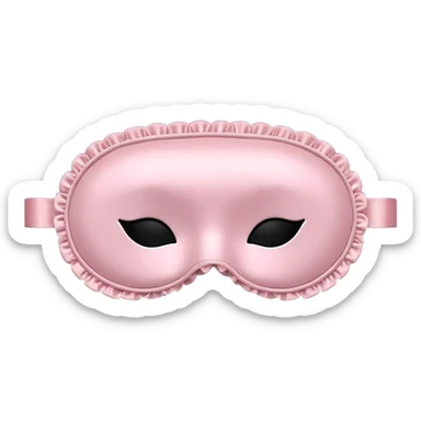 Powder pink sleep mask, satin, frilly, no eyes, plain sticker