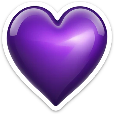 Shiny glass violet heart  sticker