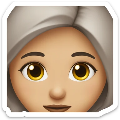 dark brown eyes with false eyelashes, girl sticker