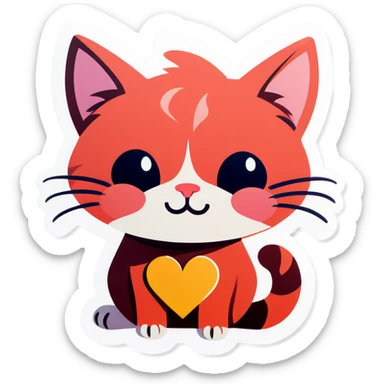 Love cat sticker