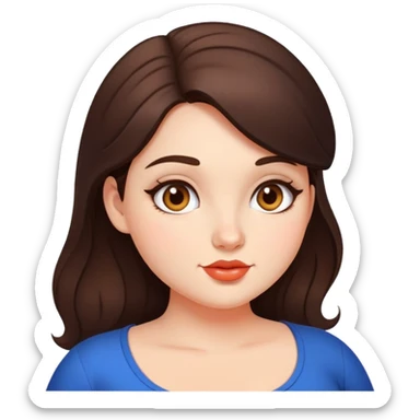 Curvy but beautiful brunette girl, saturated details sticker